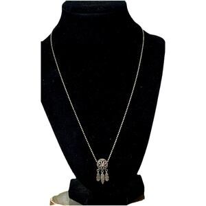 PANDORA Dreamcatcher Pendant Necklace ALE 925 Feather Dangles Ball Chain